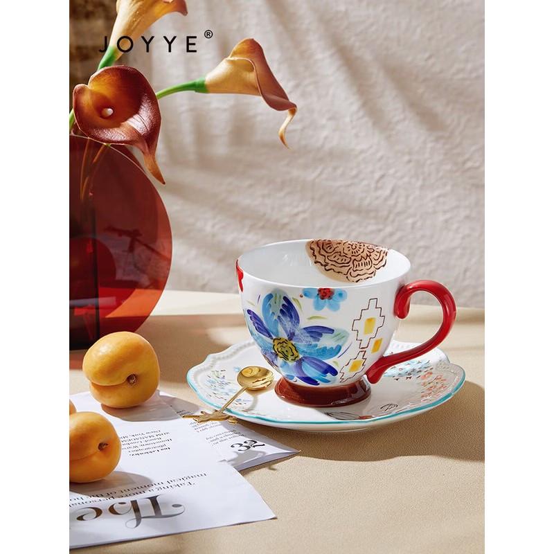 JOYYE Blumen Jade Blau Floral Keramiktasse