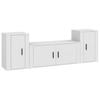 3 Piece TV Cabinet Set White Particleboard