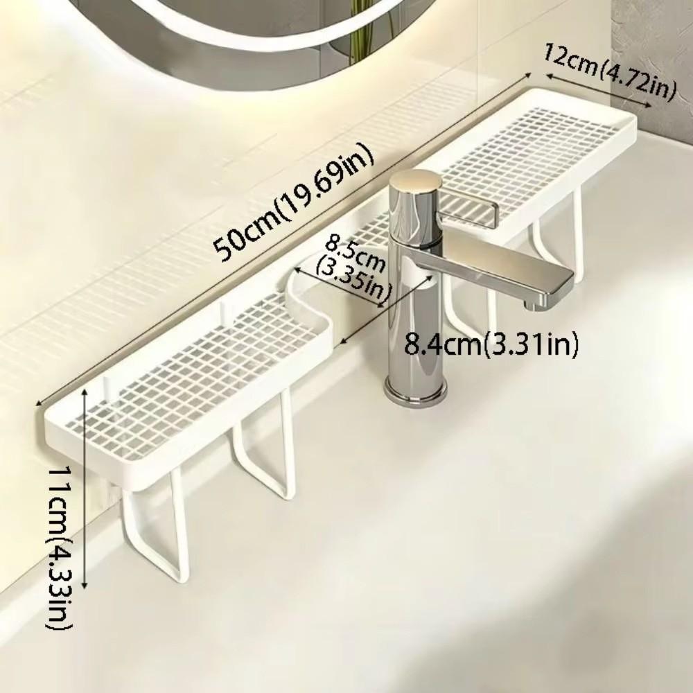 No-Drill Bathroom Storage Rack Rustproof Sink Shelf Sturdy Bathroom Organizer for Bathroom Counter