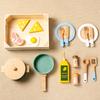 Kinderspielzeug Küche Rollenspiel Kochen Essen Brotmesser Teller Kuchen Kaffee Simulation Nachmittagstee-Set Holzspielzeug für Mädchen