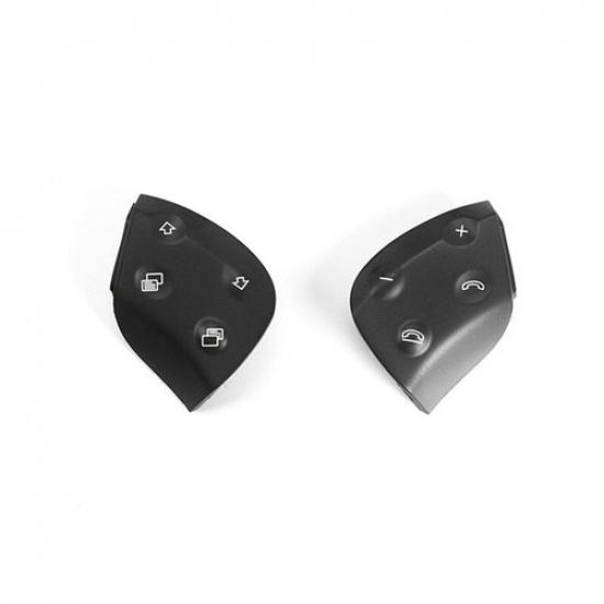 2x Black ABS Car Steering Wheel Button Cover Repalce For Benz C W203 01-07