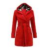 Fashion Woolen Coat Women Warm Fleece Jacket with Belts Double Breasted Solid Casual Jacket Winter Vintage Slim Ladies Coat