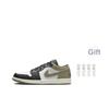 Air Jordan 1 Low Black Toe Medium Olive Herren Sneaker Grün Weiß 553558-092