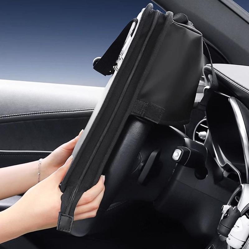 Portable Folding Car Desk with Storage Pockets Vehicle Dining & Office Tray for Eating & Working in SUVs & Large Cars
