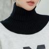 Warm Knitted Fake Collar Women Turtleneck Ruffles Knitted False Fake Collar Detachable Neck Warmer Winter Windproof Fake Collars