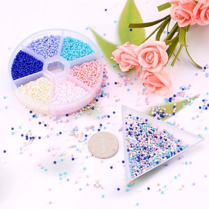 2mm Seed Beads Kit Small Beads For Needlework Craft Round Glass Jewelry Beads For Jewelry Making Bracelet Necklace Handmade DIY
