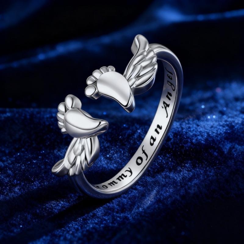 Graceful Angel Wing Shaped Rings With Flexible Sizing Option Crafted From Copper For Long Time Beauty