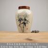Creative Ceramic Tea Canister Hand-painted with Bamboo and Flowers Sealed Jar for Kitchen Food Nuts Herbal Storage Home Decor