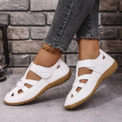 Outdoor Shoes Women Causal Sandals New Women Shoes Solid Women Color Light Open-Toe Breathable Flats Lightweight Soft Leather