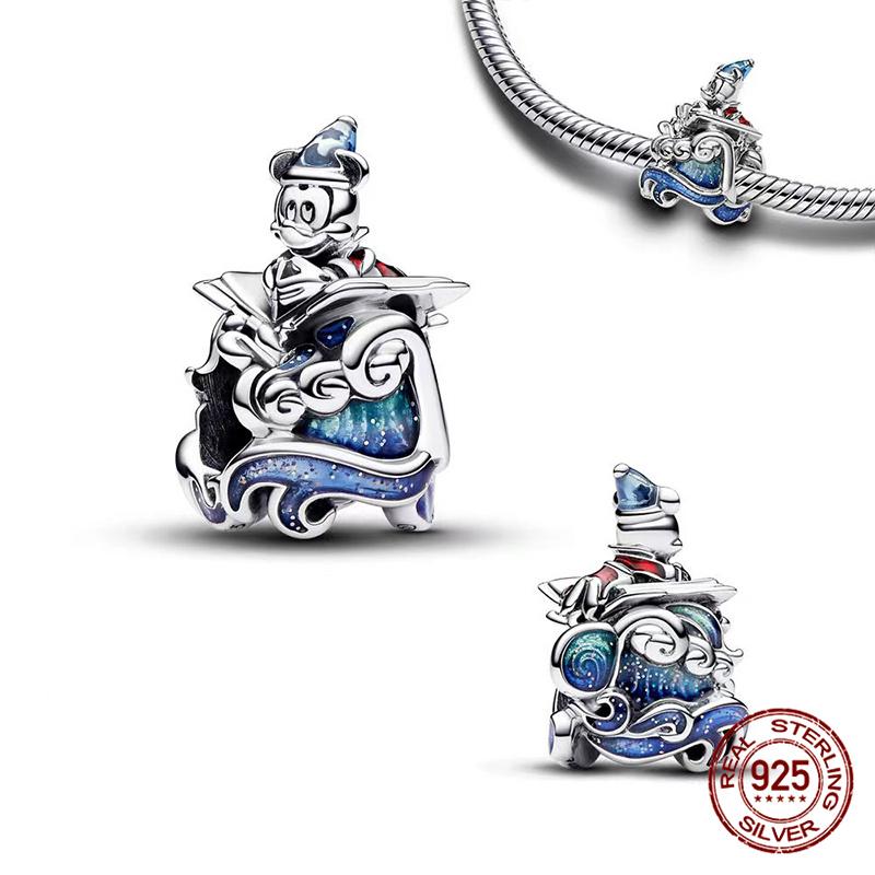 Tree Spirit Cheshire Cat Stitch Bead Giant Dumbo charms plata de ley 925 original Fit Bracelet DIY Jewelry Making Women's Gift