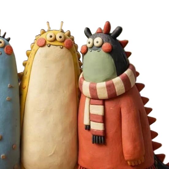 Doll Model Handmade Clay Statue Decorative Fantasy Sculpture Whimsical Cartoon-Inspired Collectible Art Home Decor