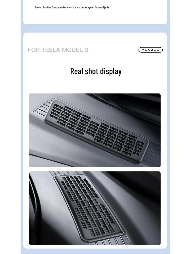 Air Conditioning Intake Vent Cover Filter for Tesla Model 3 Facelift