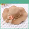 Summer Paper Hat With Large Brim And Flower Decor For Women Uv Protection And Outdoor Wear