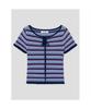 Striped Short Sleeve Pullover Navy