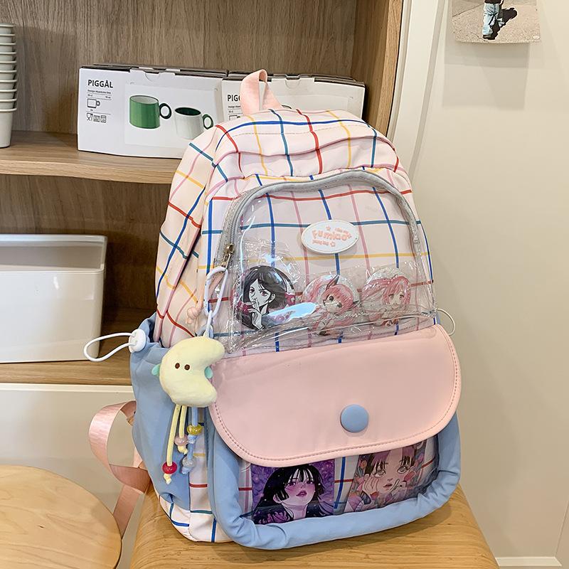 A New Large Capacity Japanese Style Printed Backpack for Girls  Junior High School and Senior High School Students  and A Backpack for Girls
