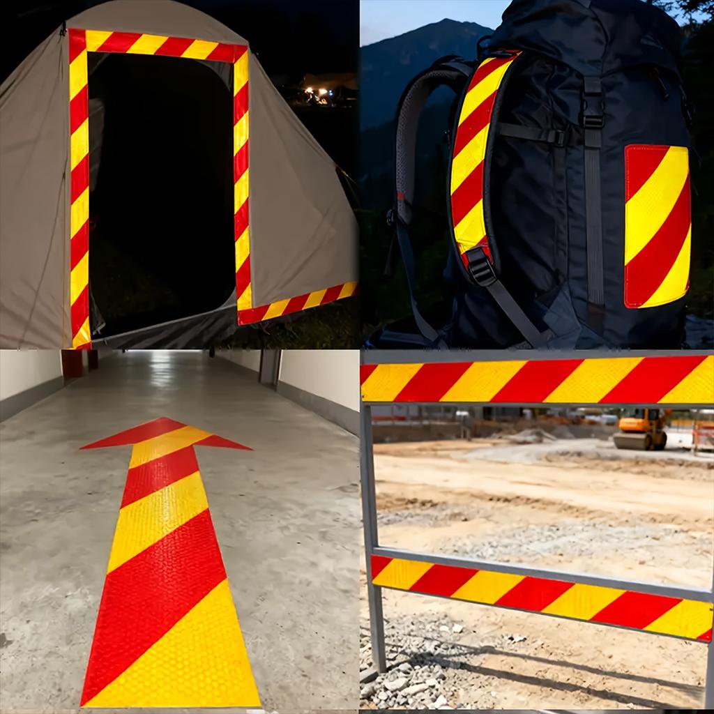 Reflective Twill Lattice Tape Waterproof Self-Adhesive Safety Warning Sticker Conspicuity Mark for Truck Vehicle Warning