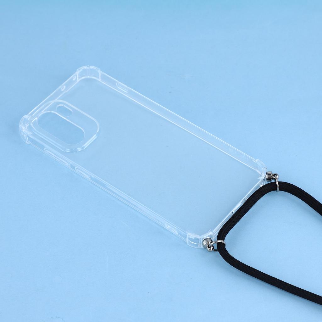 For OnePlus 15R 5G/Ace 6T 5G/Ace 6 5G Case Reinforced Corner TPU Clear Phone Cover with Lanyard