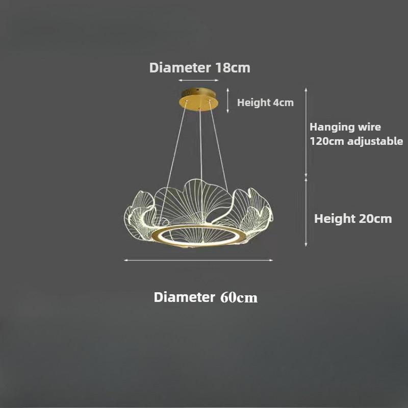 Wohnzimmer-Kronleuchter, moderne Acryl-Ginkgo-Pendelleuchte, LED-Kronleuchter für Esszimmer, Beleuchtungskörper