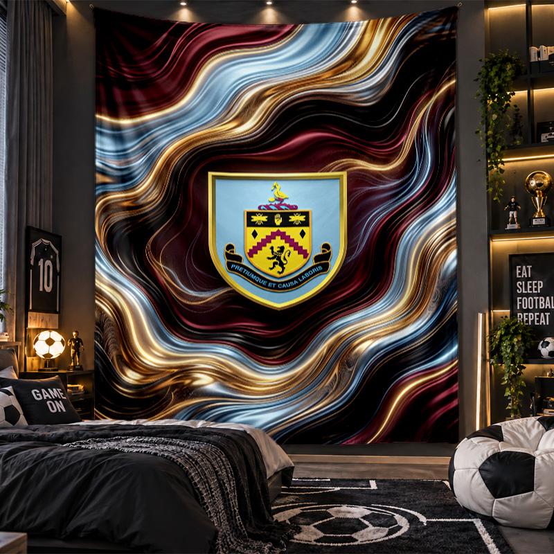 Wall Hanging Tapestry Burnley Football Print Cloth for Living Room Bedroom Home Decor