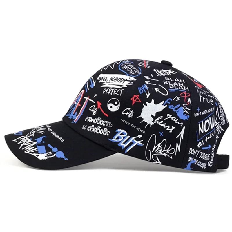 Unisex WHAT Graffiti Printing Baseball Caps Spring Autumn Outdoor Sunscreen Hat Adjustable Casual Trucker Hats