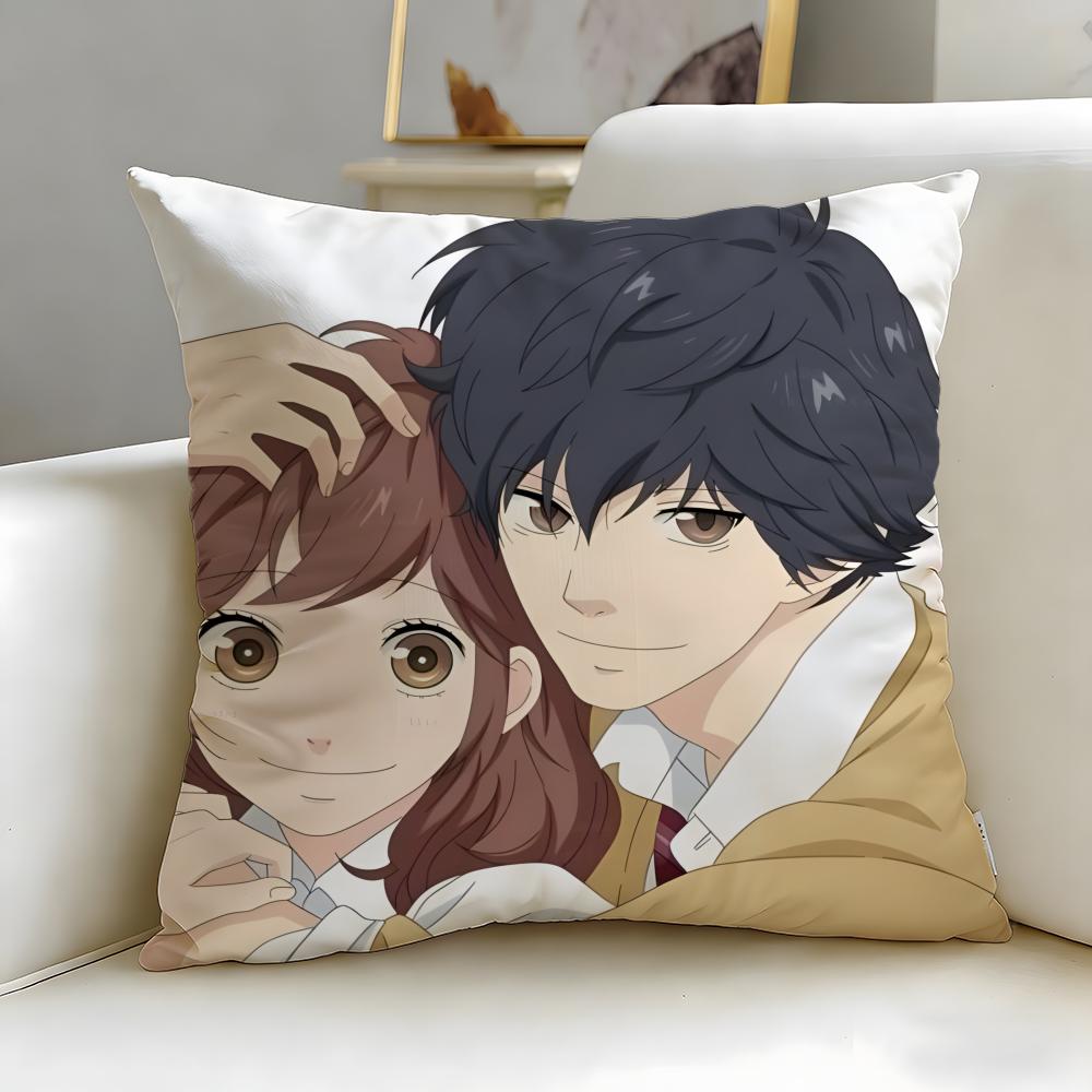 classic manga Ao Haru Ride Cushion Cover Soft & Easy-Wash Pillow Case – Versatile for Couch, Bed, Travel and Office