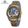 Forsining 378A Skeleton Vintage Style Men's Automatic Mechanical Watch Engraved Case & Band Life Waterproof Business Elegant