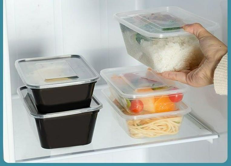 Disposable 750ml Rectangular Takeaway Box with Lid - Thickened Transparent Plastic Lunch/Fruit/Fast Food Container