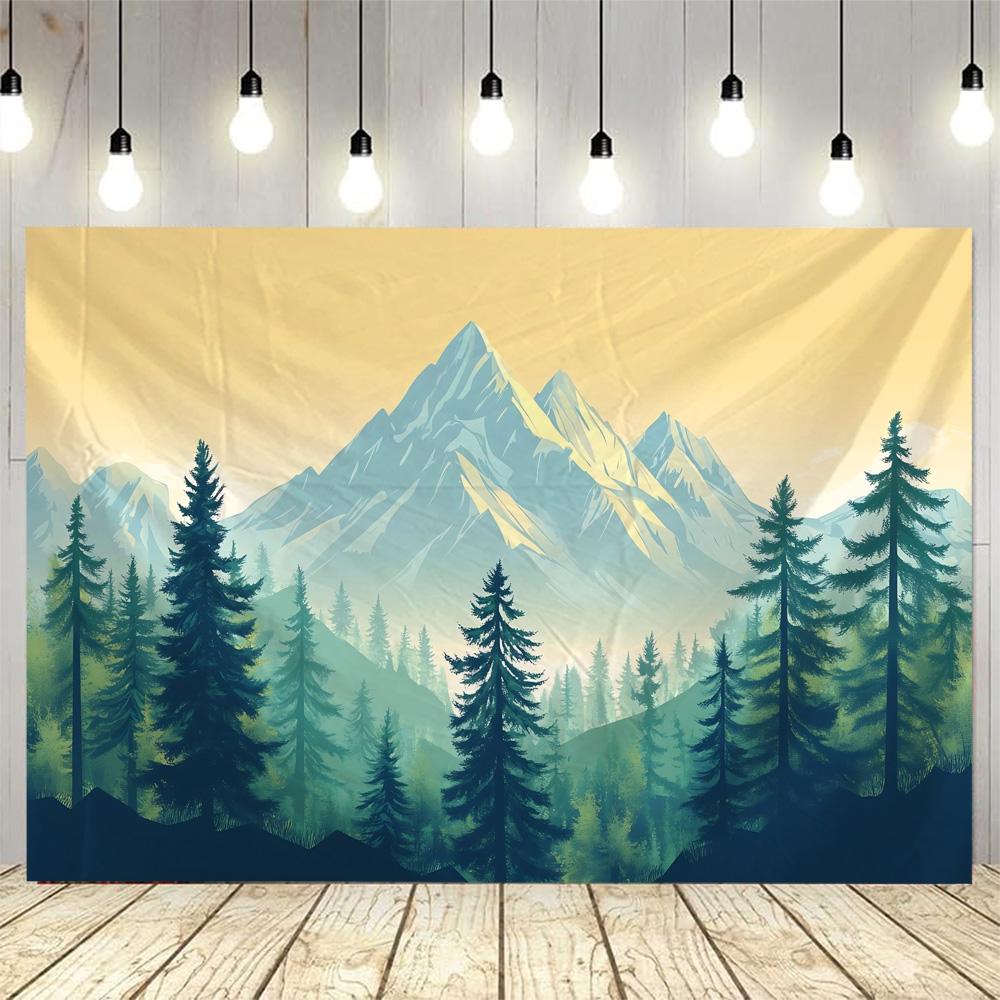 Natural Forest Mist Jungle Tapestry, Mysterious Landscape Wall Hanging Polyester Wallpaper Bedroom Living Room Background Poster