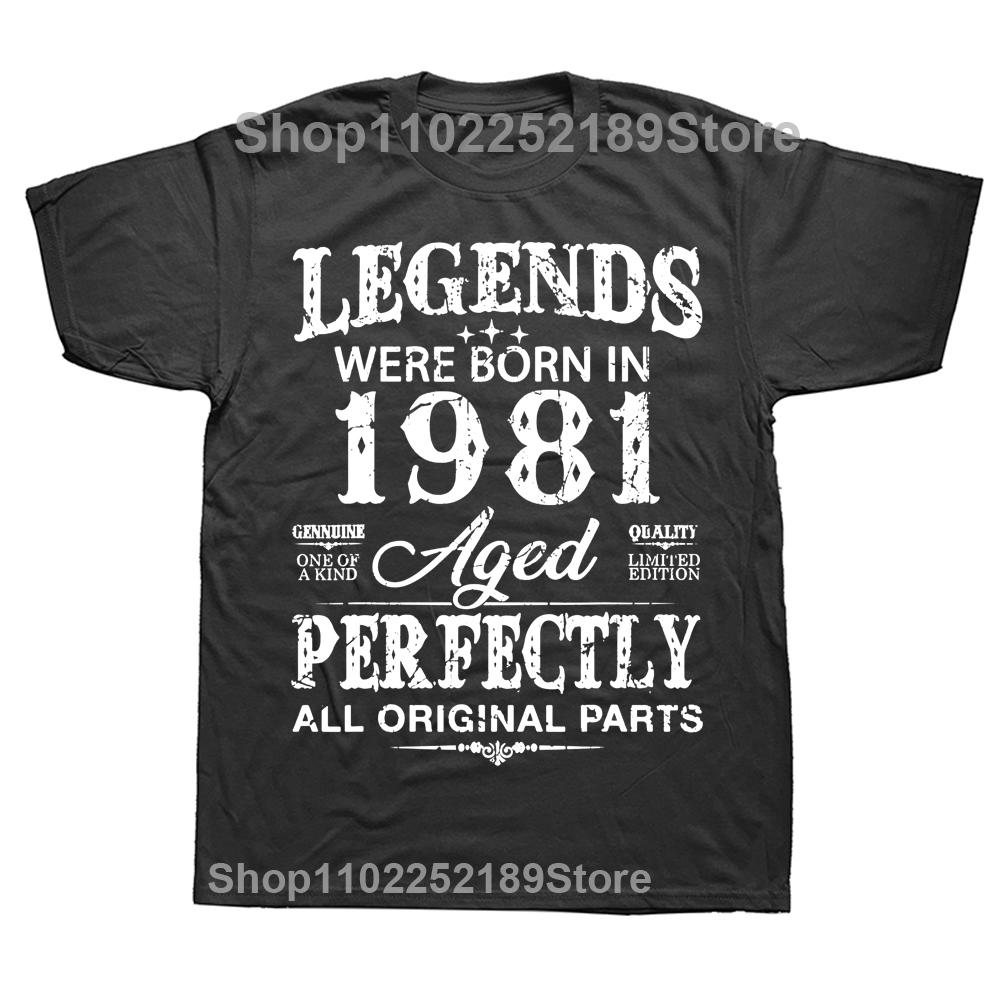 

Vintage 1981 Funny 43 Years Old Birthday Party Men T Shirts Limited Edition Retro Graphic Father Dad Tee Cotton Classic T-shirts M