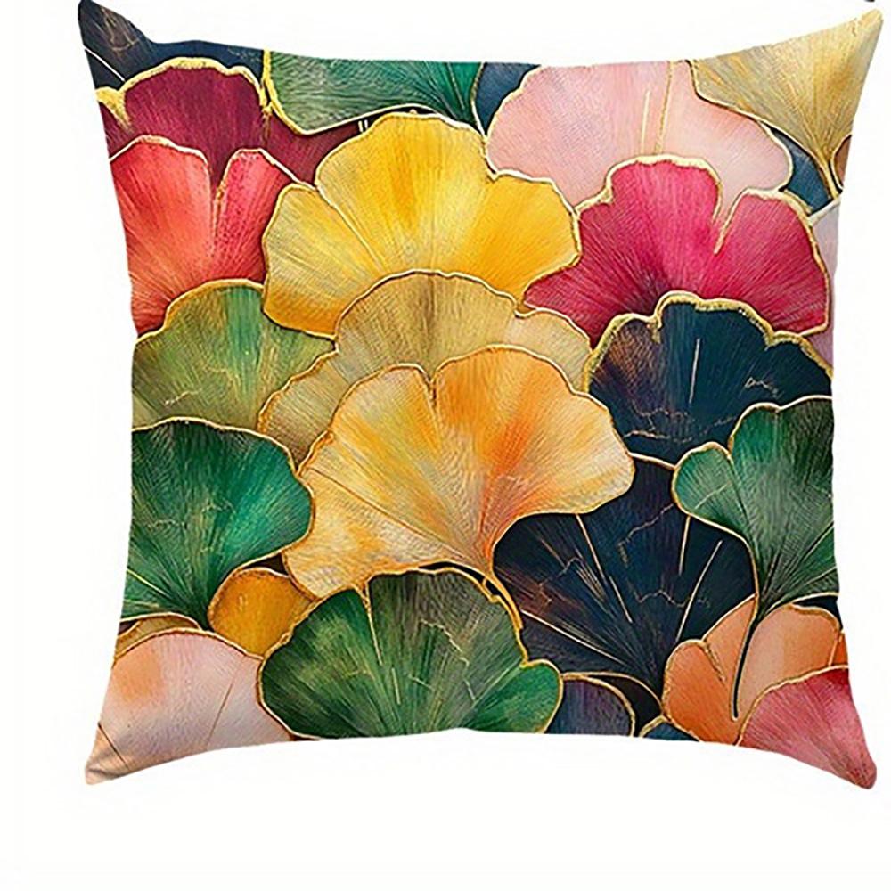 Colorful Ginkgo Leaf Pattern PillowcasesSuitable for Sofa Car Bedroom Decorative Cushion Cover Pillow Cover