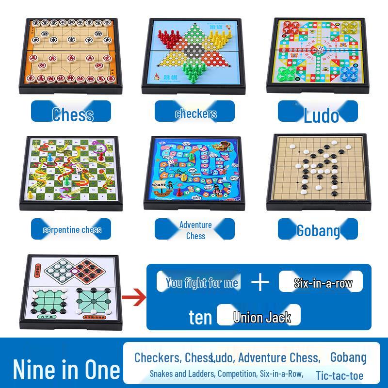 

F10 Nine-in-One Magnetic Multi-Game Chess Set