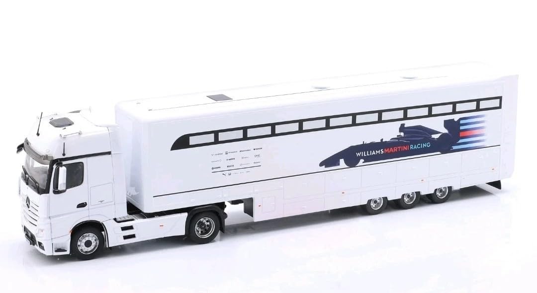 Масштаб 1/43 Грузовик-транспортер Mercedes-Benz Actros MP4, Команда Williams F1, Martini Racing, 2016 год белый