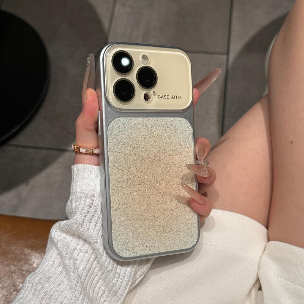 Glitter Large Window Gradient Case for For Iphone 17 16 1 Pro Max 14 13 Camera Protector Bling Colorful Shockproof Cover