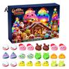 Christmas Party Supplies for Students 2026 Dumplings Advent Calendar with 24 Mini Bun Squeeze Collectible Toys Boys Girls Toys, Festive Countdown Box,