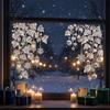 Holiday Glass Decals 2Pcs Christmas Window Clings, Static Sticker, Decal with Snowflakes Lantern Winter Wonderland Decor and Balls Patterns, Removable