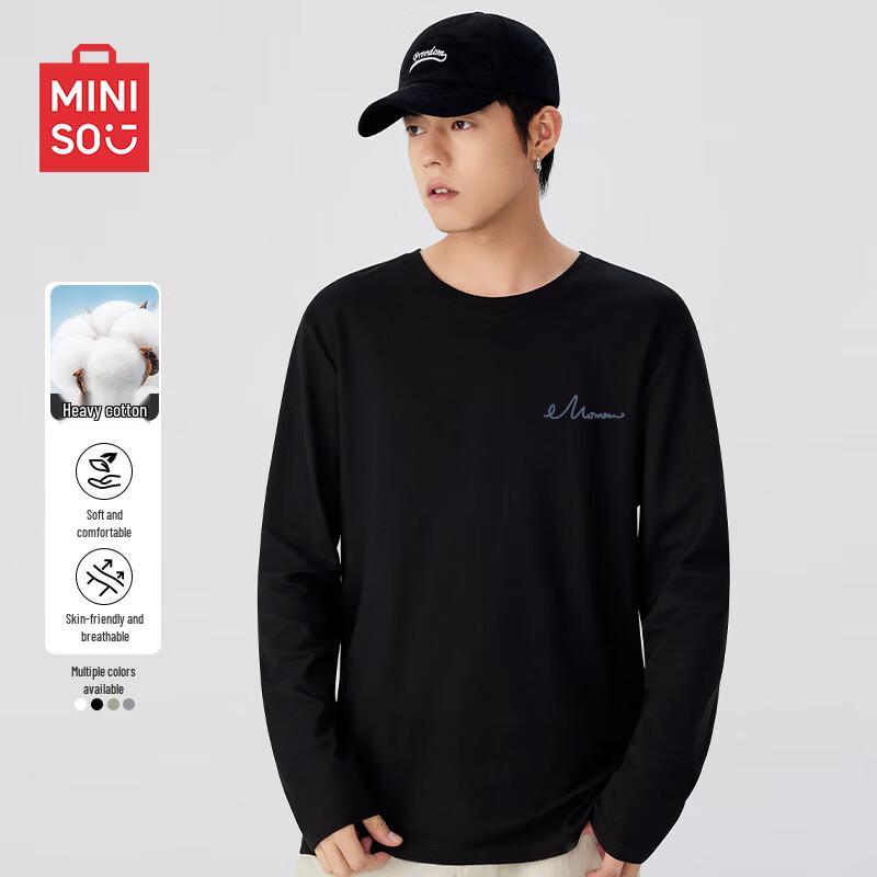MINISO Men's Pure Cotton Long Sleeve T-Shirt
