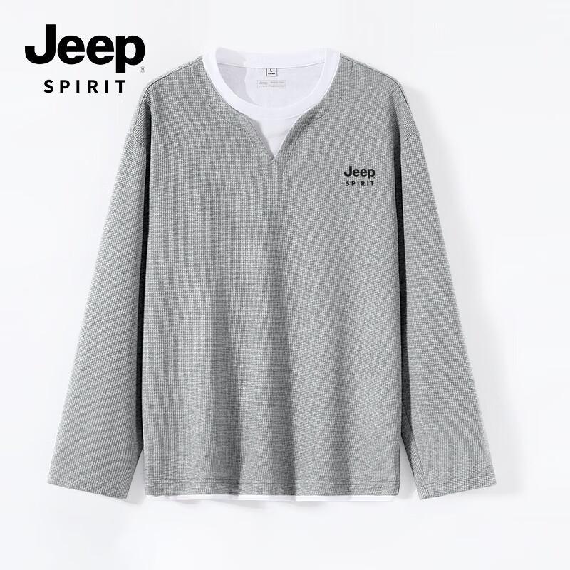 JEEP SPIRIT Men s Faux Two-Piece Long Sleeve Tee XL