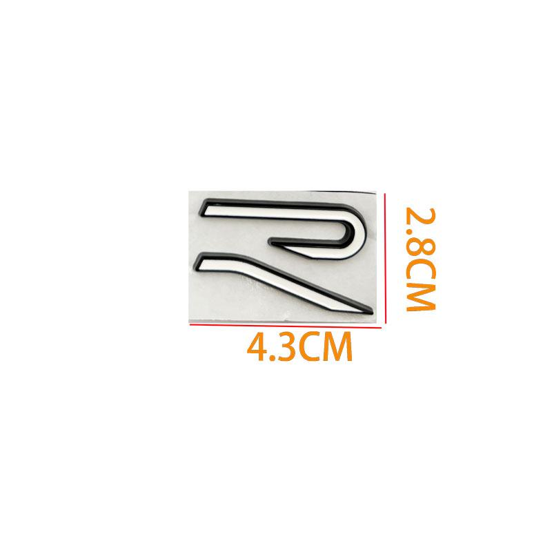 3D Metal R logo Emblem Front Grille Badge Tail Trunk Sticker Accessories For GTI Rline Polo Golf MK8 Touareg Passat Magotan CC