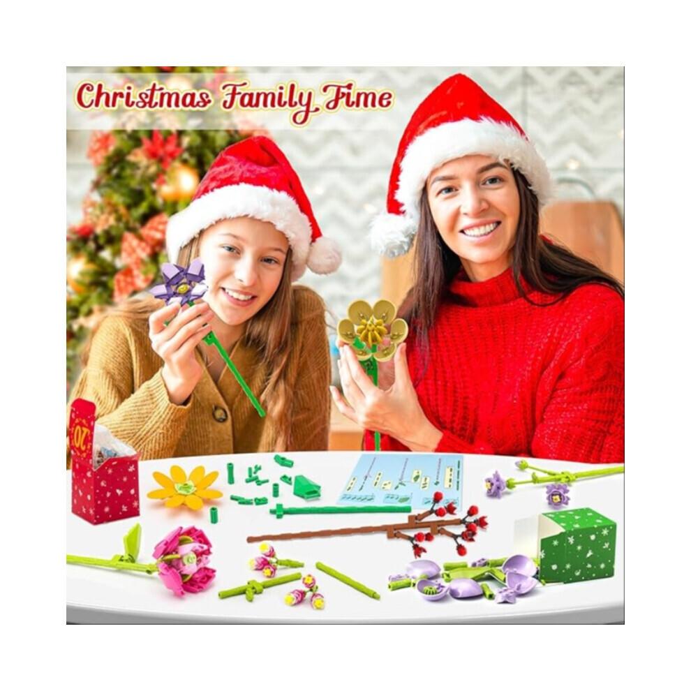Daisy Bouquet Building Blocks Flower Bouquet Advent Calendar For Adults Kids 24 Days Christmas Countdown Calendars With 24 Types Flowers