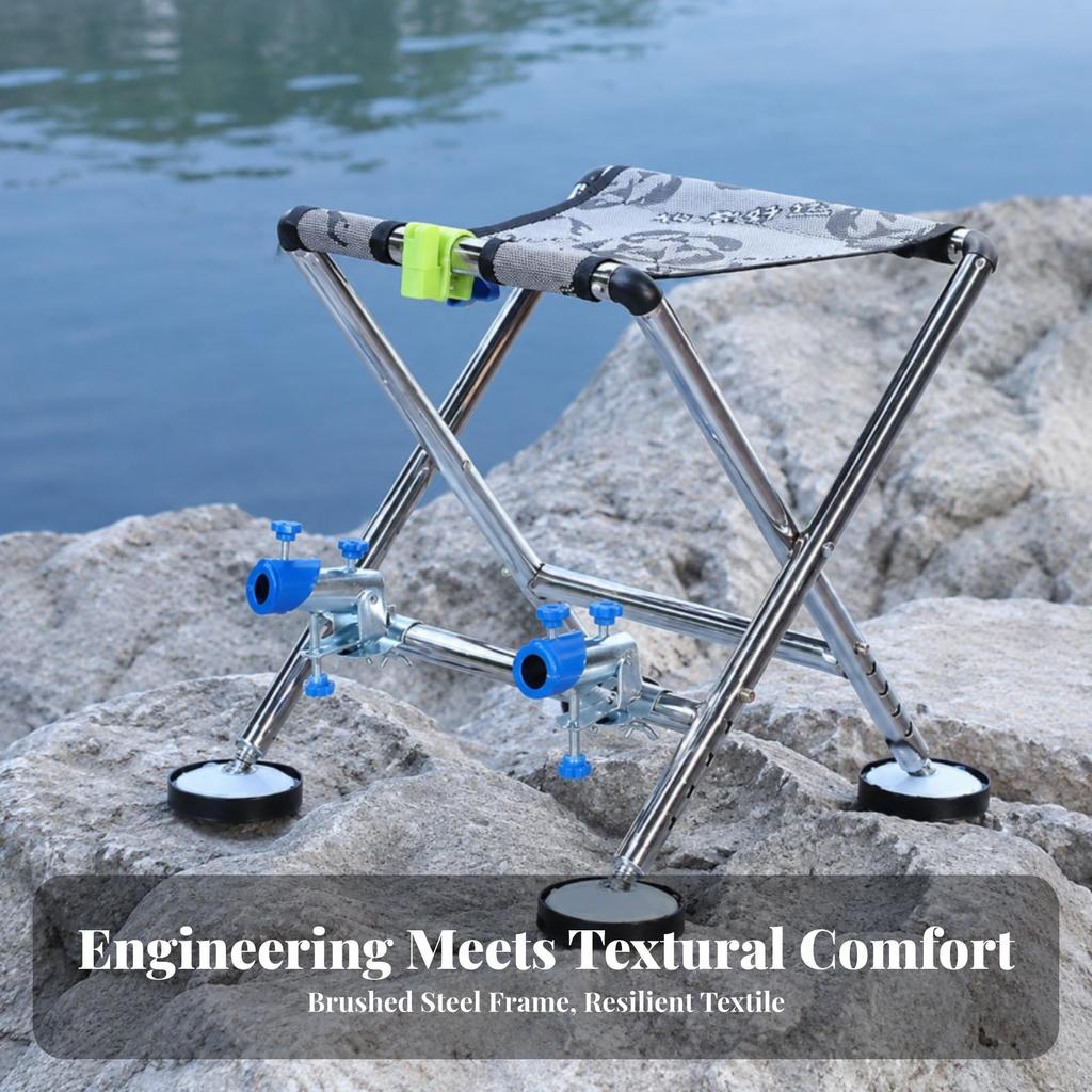 Fishing Chair with Rod Holders All Terrain Holder Compact