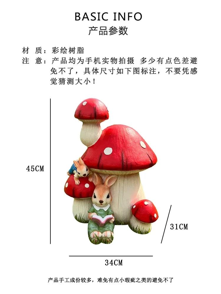 Cute Rabbit Wayfinding Sign Resin Painted Animal Ornaments Garden Lawn Miniature Items Kindergarten Standing Style Welcome Sign