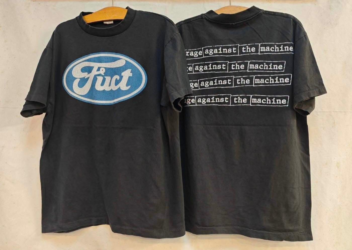 Vintage 90er FUCT RAGE AGAINST THE MACHINE FORD Logo 90er Band XL T-Shirt REPRINT L black