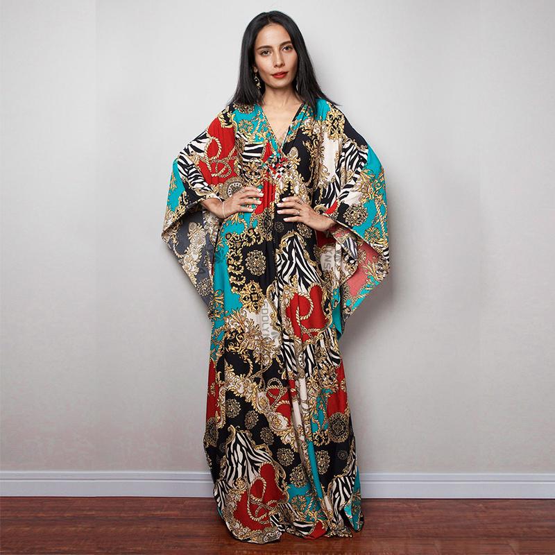 2022 Print Cover-ups Sexy Hand Weaving Deep V-neck Summer Beach Dress Tunic Kaftan Women Beachwear Swimsuit Cover Up Robe De Plage Q1289