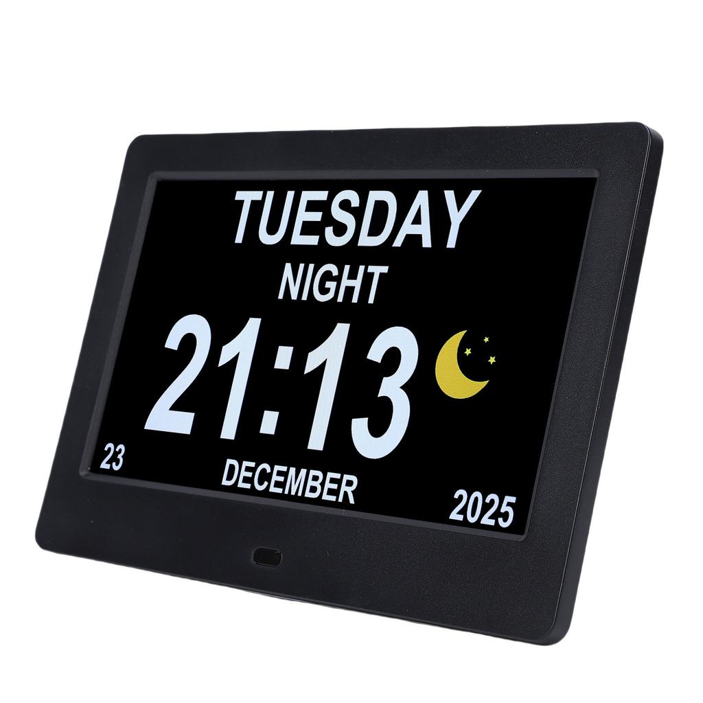 7 Inch Digital Calendar Multifunctional Clock with Date Display Automatic Dimming and Daylight Saving Time Key Or