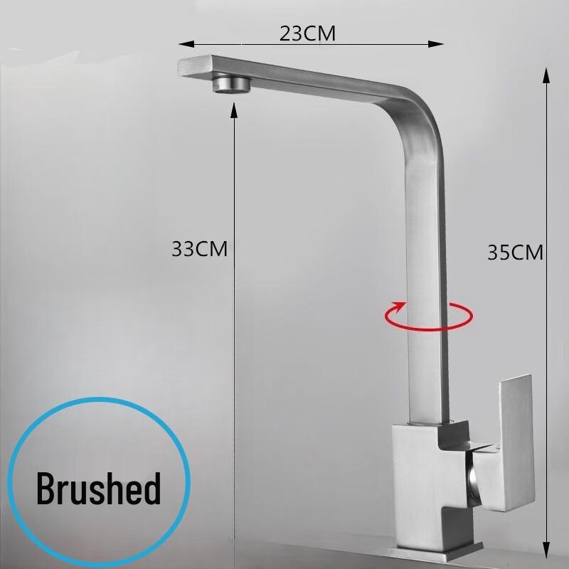 MDNG Brushed Stainless Steel Swivel Kitchen Faucet