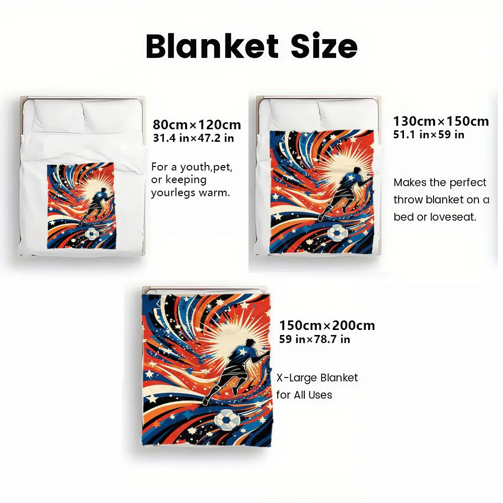 Soccer Player Print thin Flannel Blanket for Bedrooms,Living Rooms,Sofas Blankets,Lunch Breaks,blankets fluffy blanket