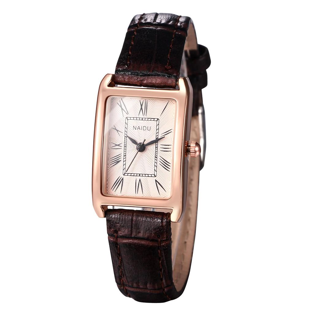 Cute Analog Watch with Roman Alphabet Leather Commuter Perfect for White or as a Gift for Her Women's Display Waterproof, Square, Strap, Watch,