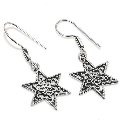 Natural Traditional Look Handmade 925 Sterling Silver Gift Earring 1.65" Q8V03