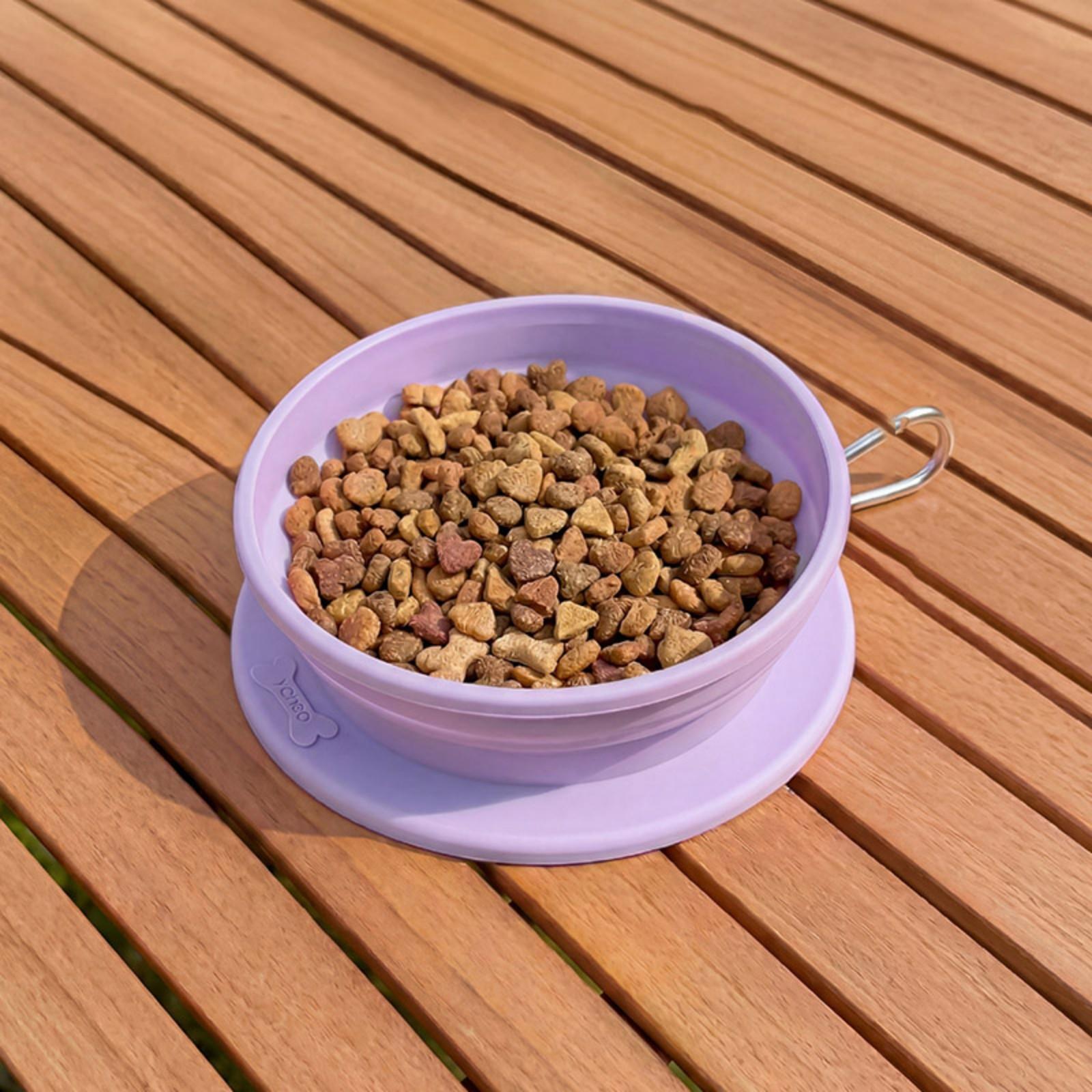 

Collapsible Portable Pet Bowl for Outdoor Travel Use Foldable Dog Water Bowl with Carabiner for Food and Water Feeding one size