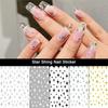 Sparkle Star Paper Nails Stickers Water Transfer Nail Decal for Nail Art Starter Beginners